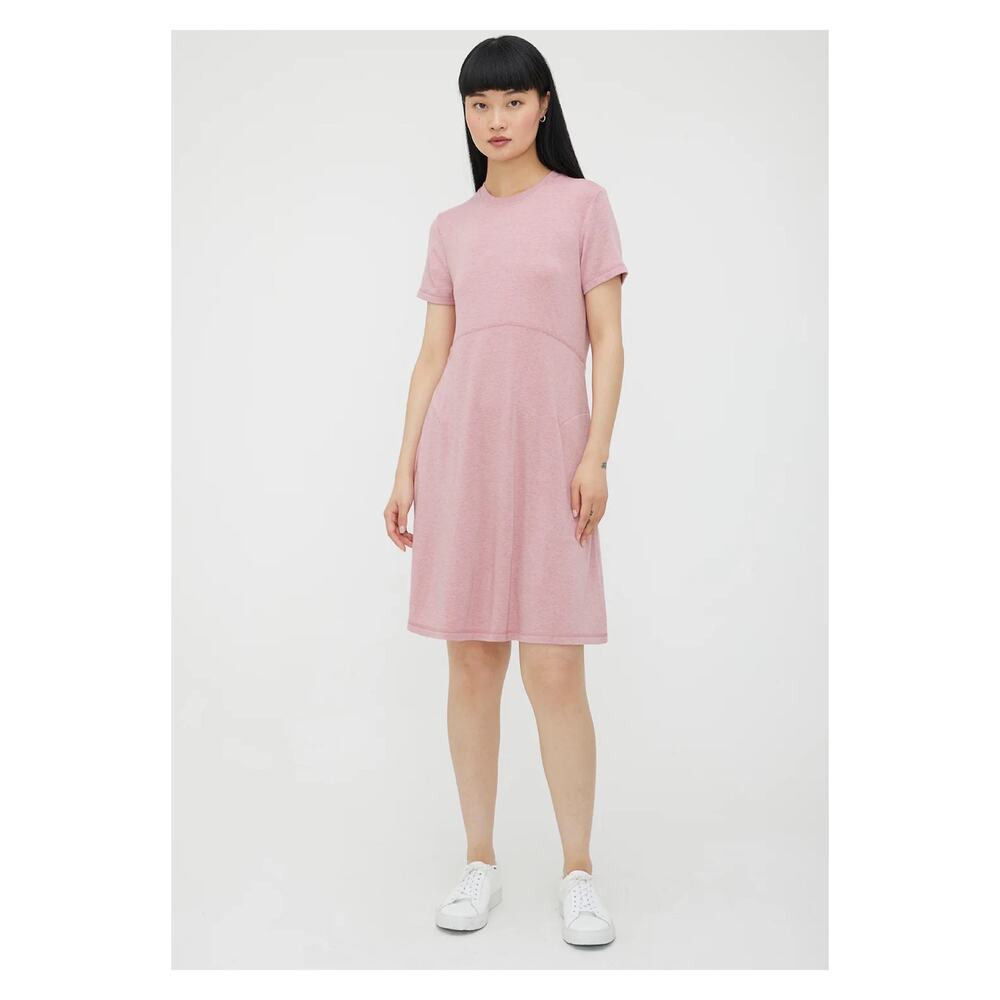 Kit+Ace Heathered Pink Short Sleeve Devon Tee Dress Sz.M